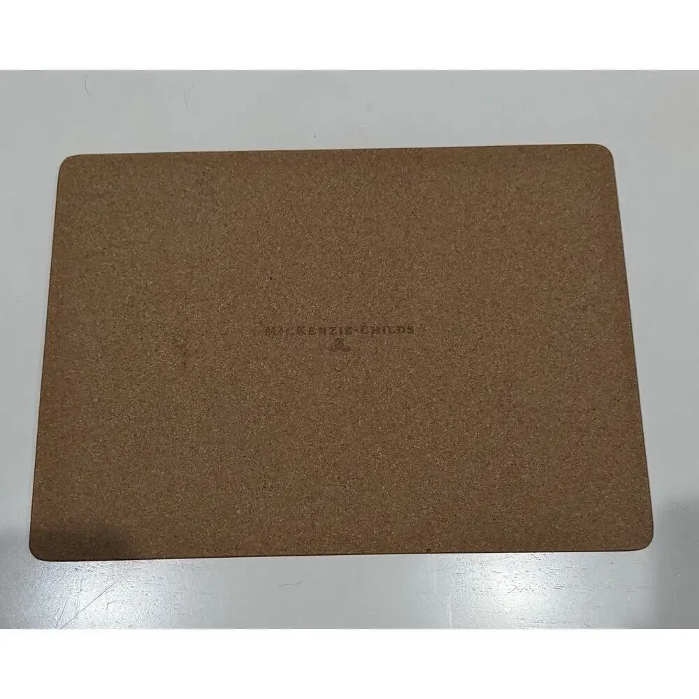 MacKenzie-Childs Courtly Check Cork Back Placemats Set of 6 Black Yellow White